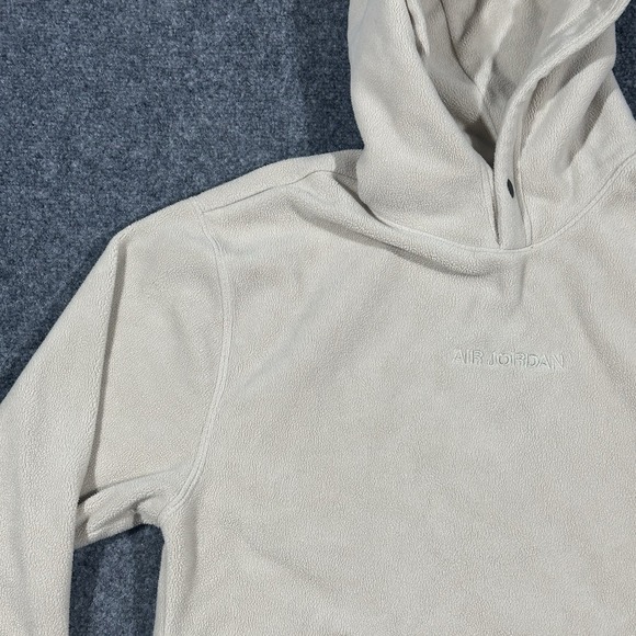 AIR JORDAN Essential Beige Soft Fleece Essential Winter Hoodie Jacket Size Small - Picture 5 of 16